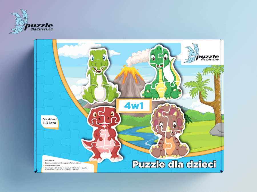 Puzzle Progresywne Dinozaury i Smoki 02 - 3636