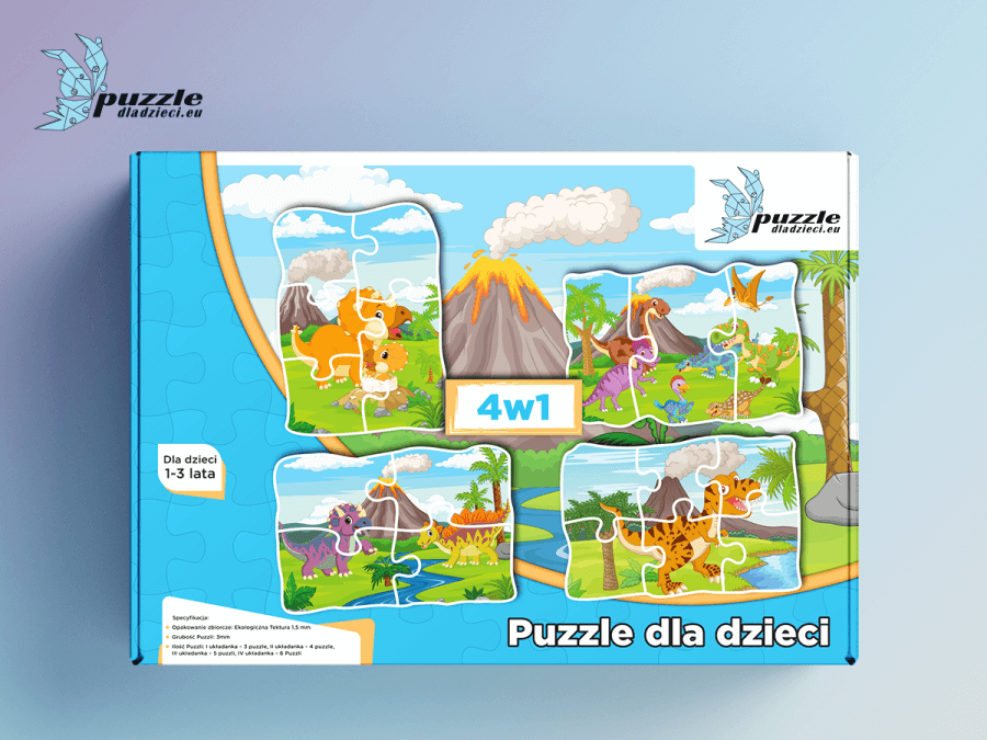 Puzzle Progresywne Dinozaury i Smoki 03 - 3627